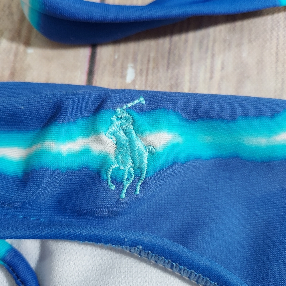 Ralph Lauren blue tie dye bikini S top, Med bottom - Picture 15 of 16